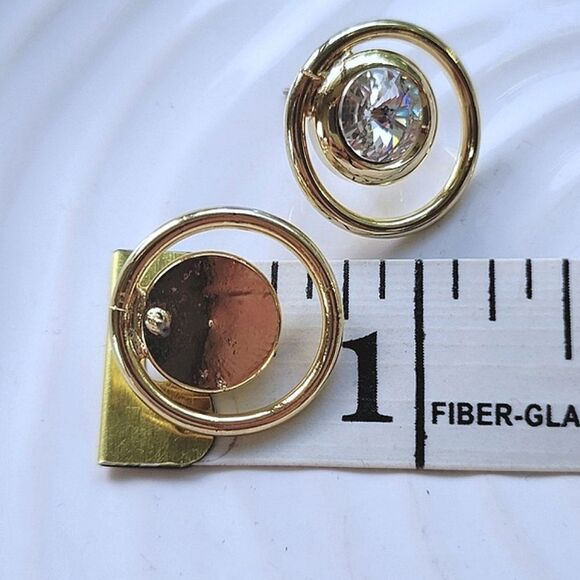 Lot of 2 | Vtg gold tone faux stone earrings - Picture 13 of 13